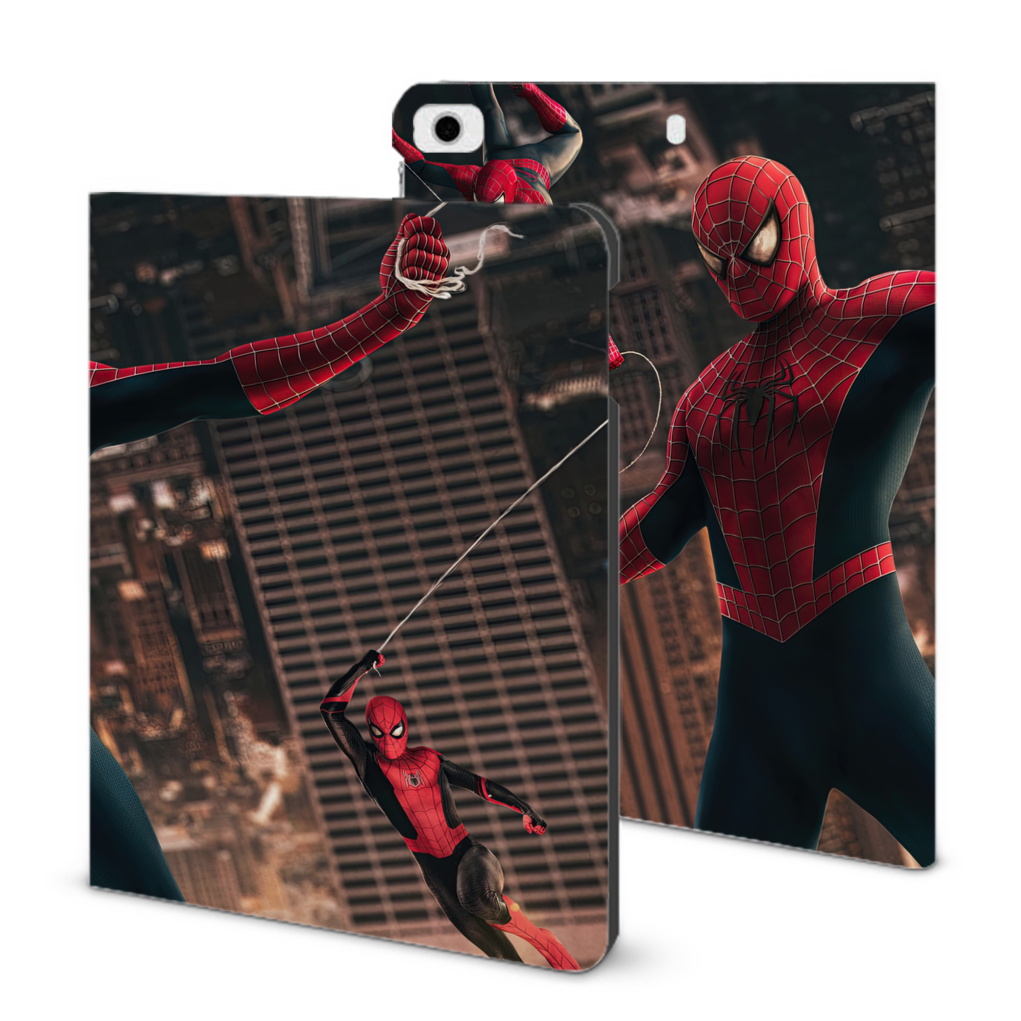 （画像用） Spider Man スパイダーマン IPad ケース ブック型 PUレザー TPU 耐衝撃 軽量 薄型 ペン収納なし 全面保護 IPad 各モデル対応